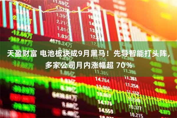 天盈财富 电池板块成9月黑马！先导智能打头阵，多家公司月内涨幅超 70％